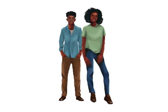 African American Teenagers: A Vibrant Embroidery Design