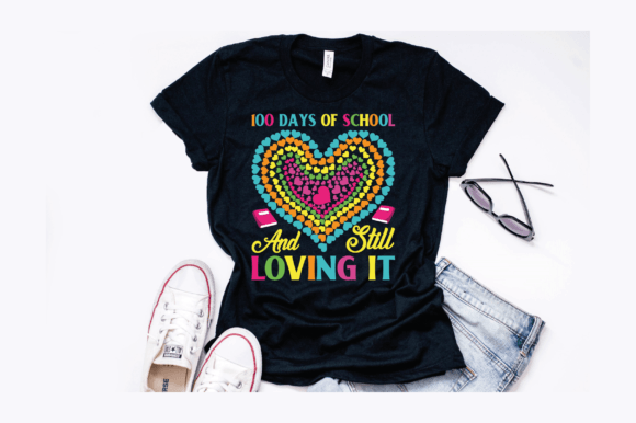 Cute 100 Days of School Hearts Design