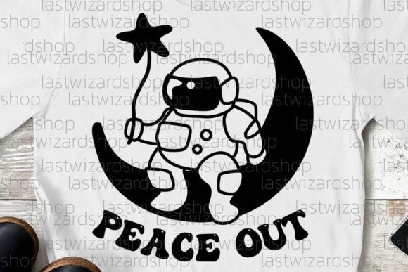 Embroidering the Cosmos: Space Peace Out SVG