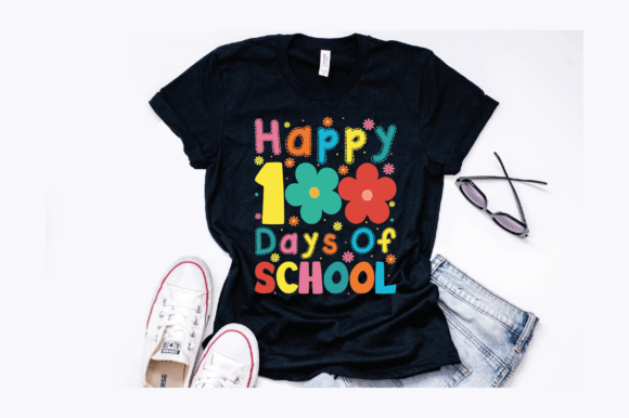 Groovy 100th Day of School Embroidery Design