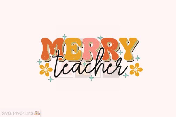 Merry Teacher Christmas SVG T-shirt Design