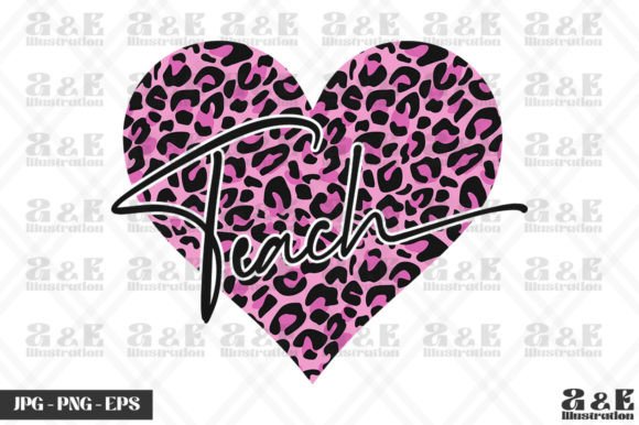 Pink Love Heart Leopard Print for Teachers