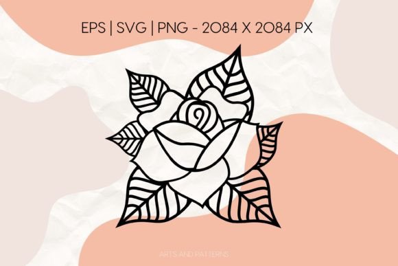 Rose Old School Tattoo Rose SVG PNG Review